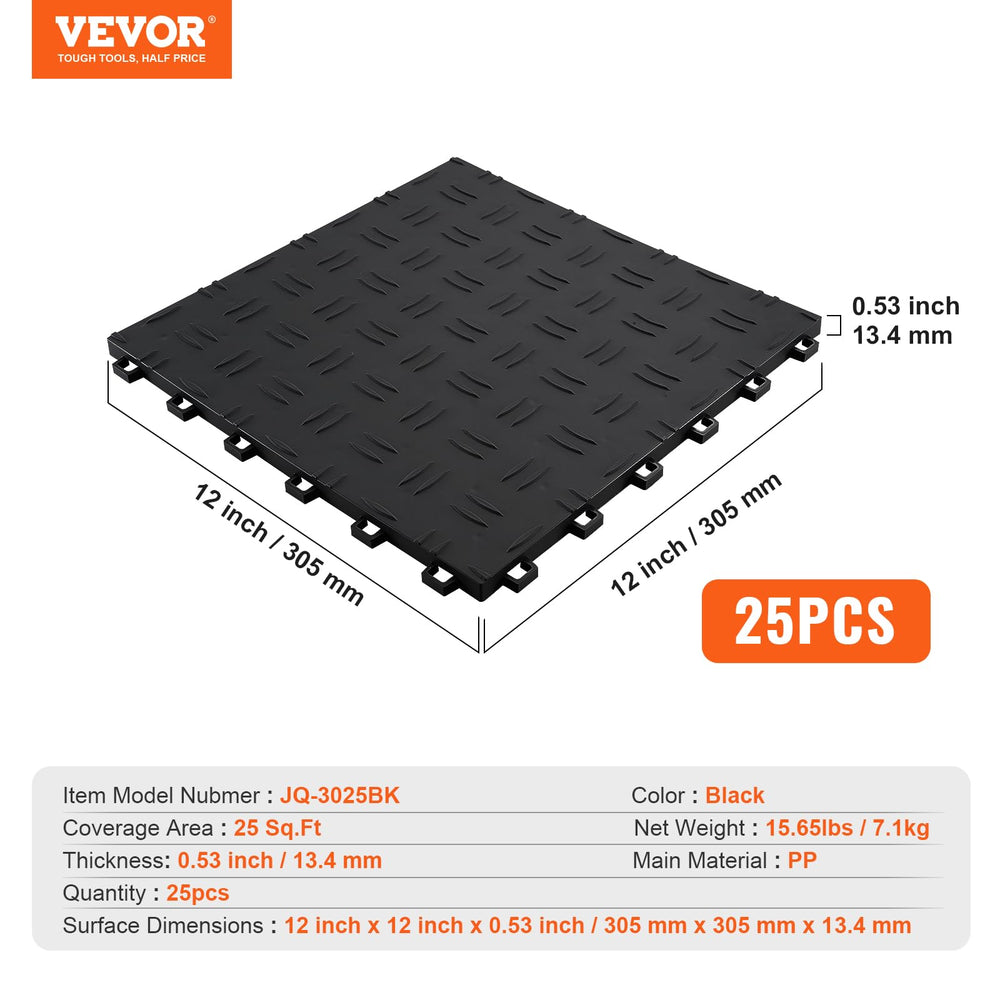VEVOR non-slip design keeps mats in place during use