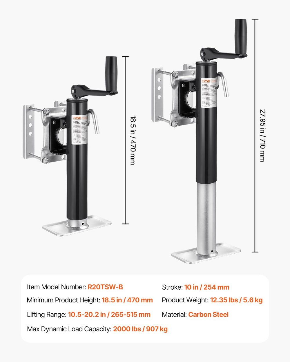VEVOR horse trailers supported by stable, dependable lifting