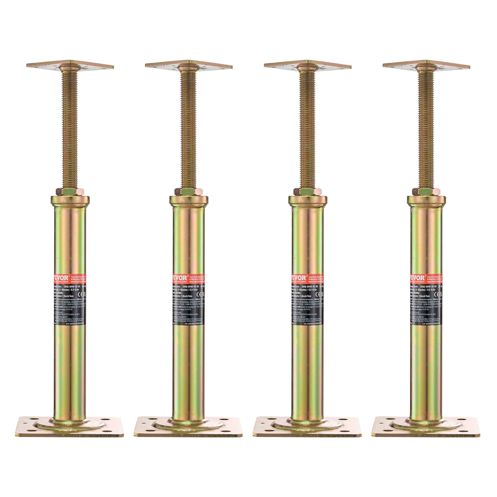 VEVOR house floor jacks 4-pack ready for heavy lifting support.