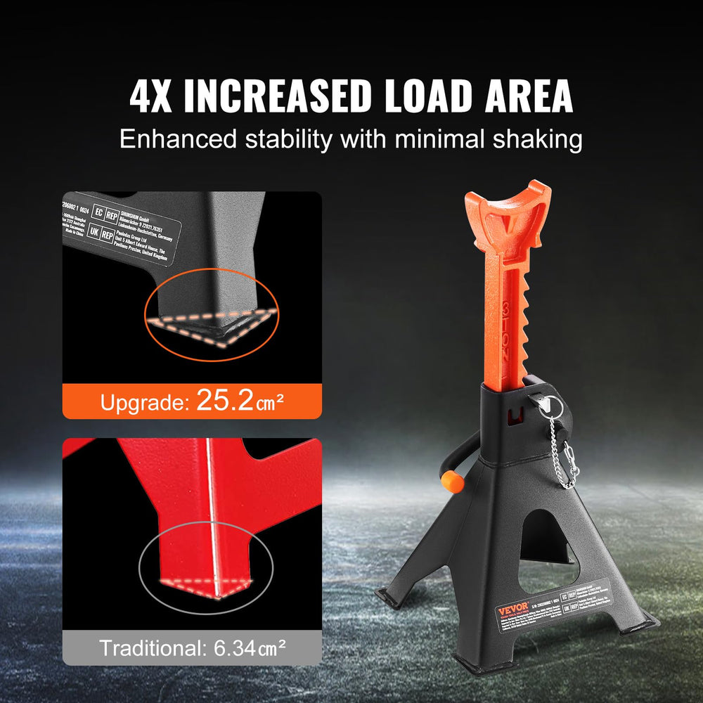 VEVOR 3-Ton jack stands ratchet bar durability ensures smooth operation.