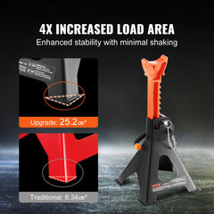 VEVOR 3-Ton jack stands ratchet bar durability ensures smooth operation.