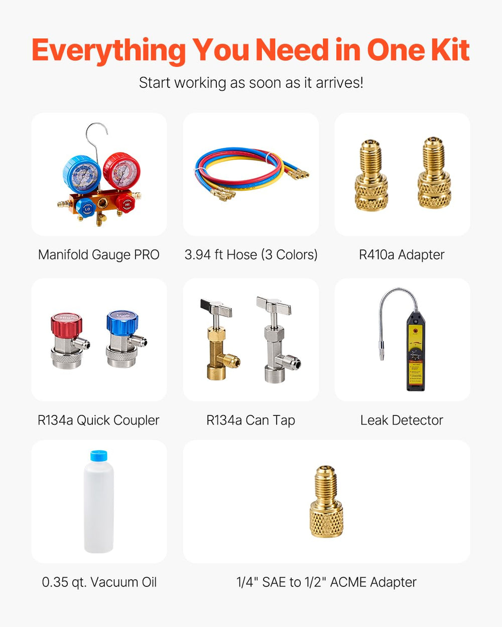 VEVOR leak detector hose assembly enables quick system checks