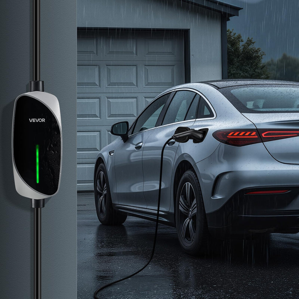 VEVOR Level 1&2 EV Charger LCD delay enables off-peak charging.