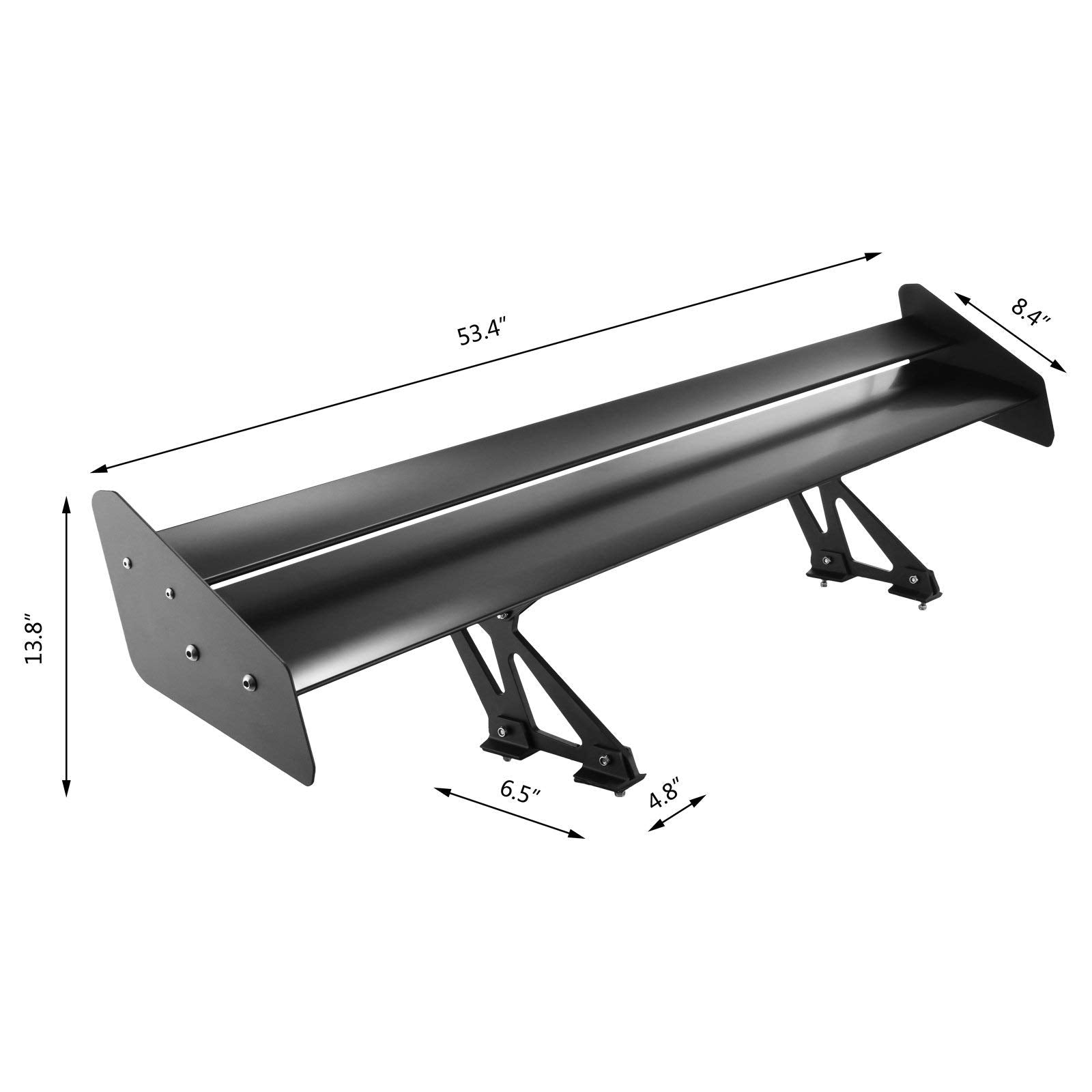 VEVOR lightweight aluminum spoiler reduces roof load while boosting stiffness.