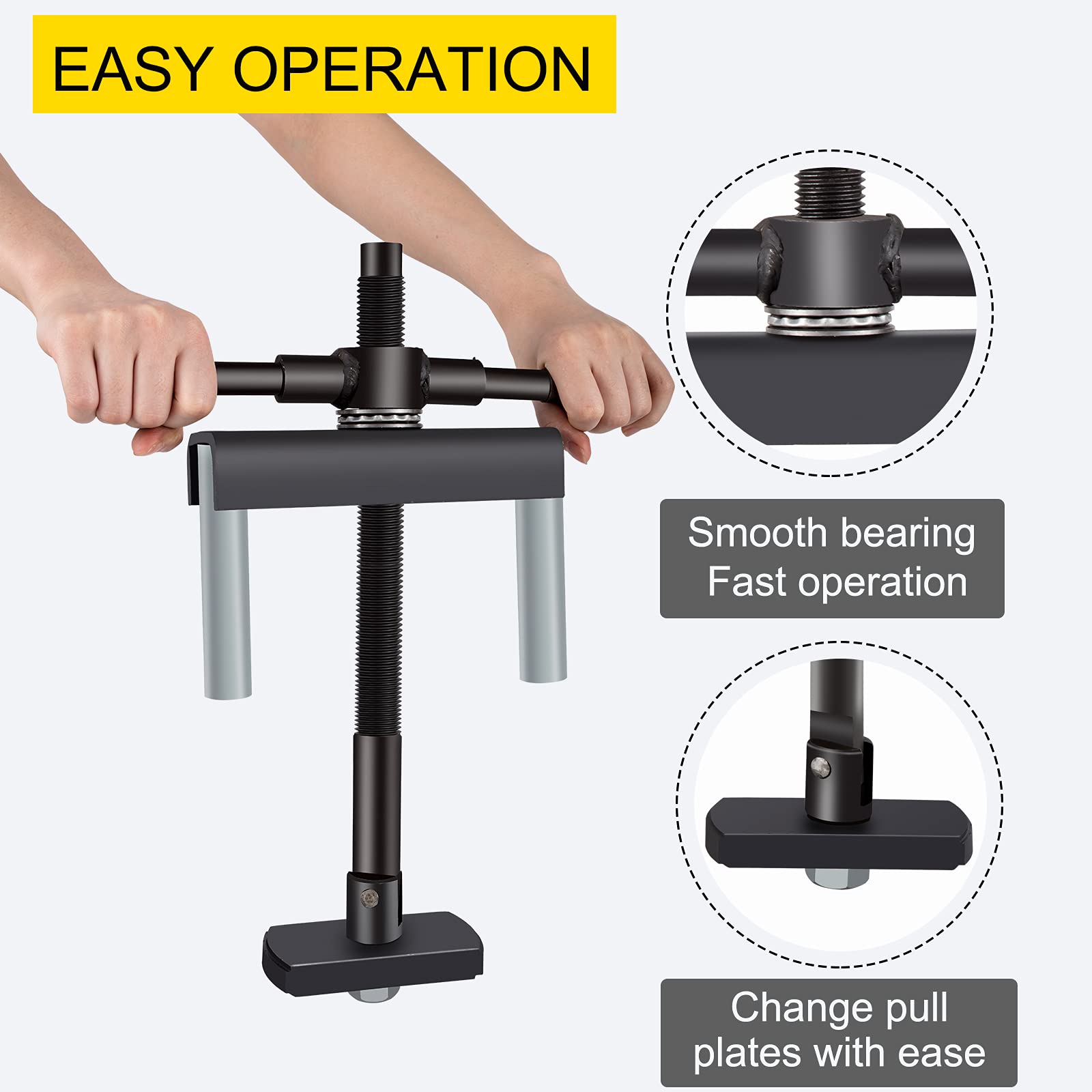 VEVOR puller plate 115-120 mm adds leverage and control.
