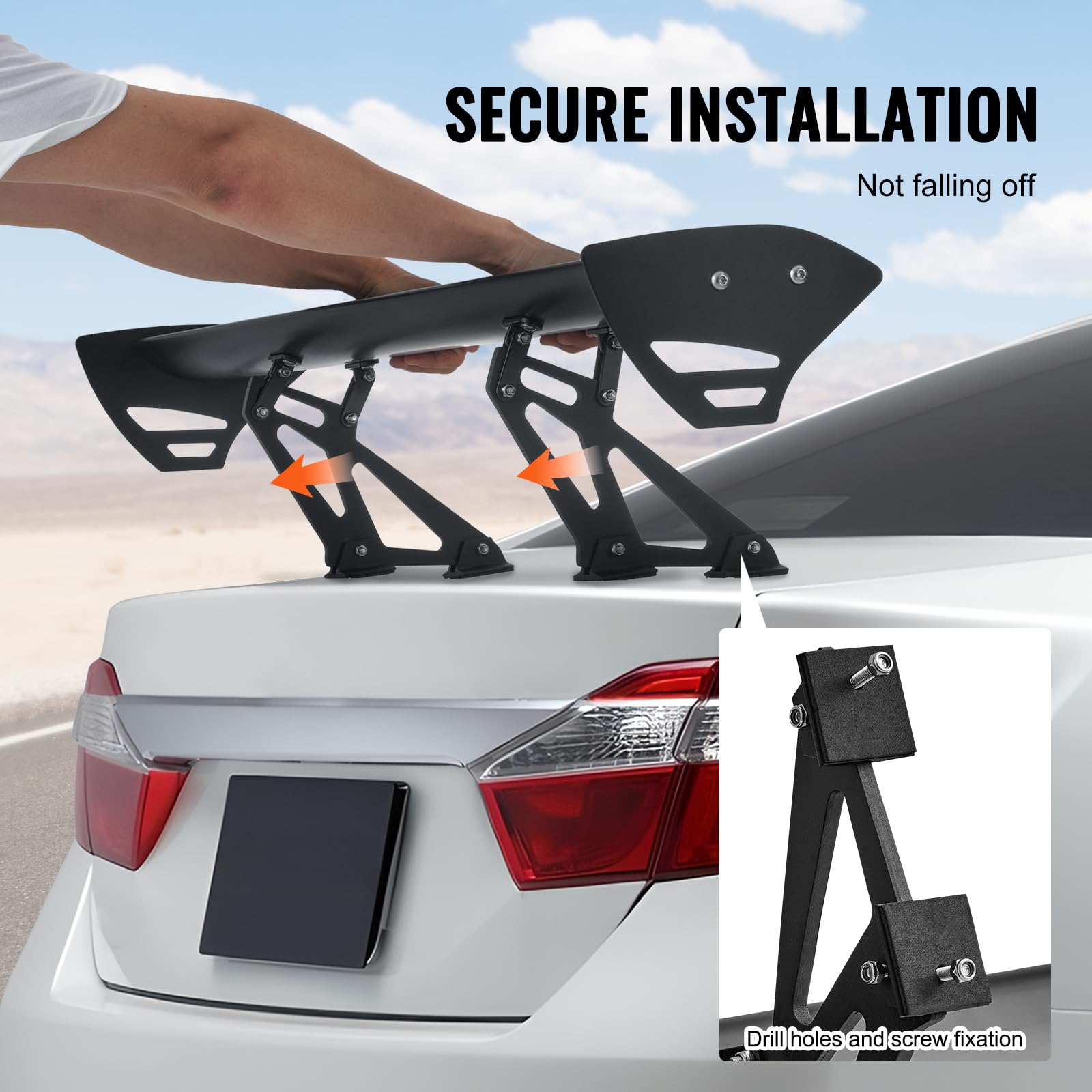 VEVOR long bracket design increases downforce for better high-speed stability.