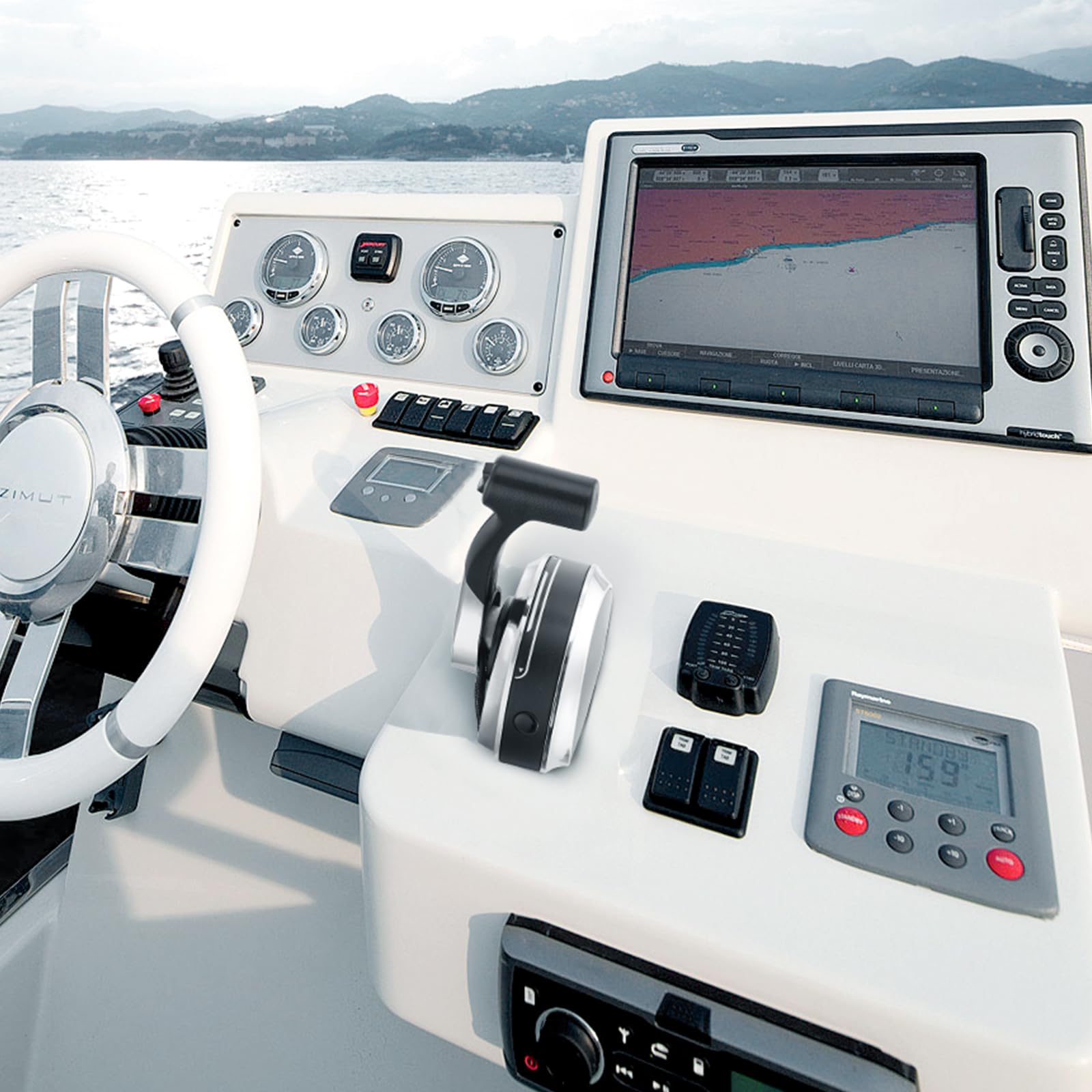 VEVOR marine throttle control kit with clear operation and flexible cabling