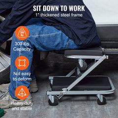 VEVOR Mechanic Creeper waterproof surface resists oil for easy cleanup