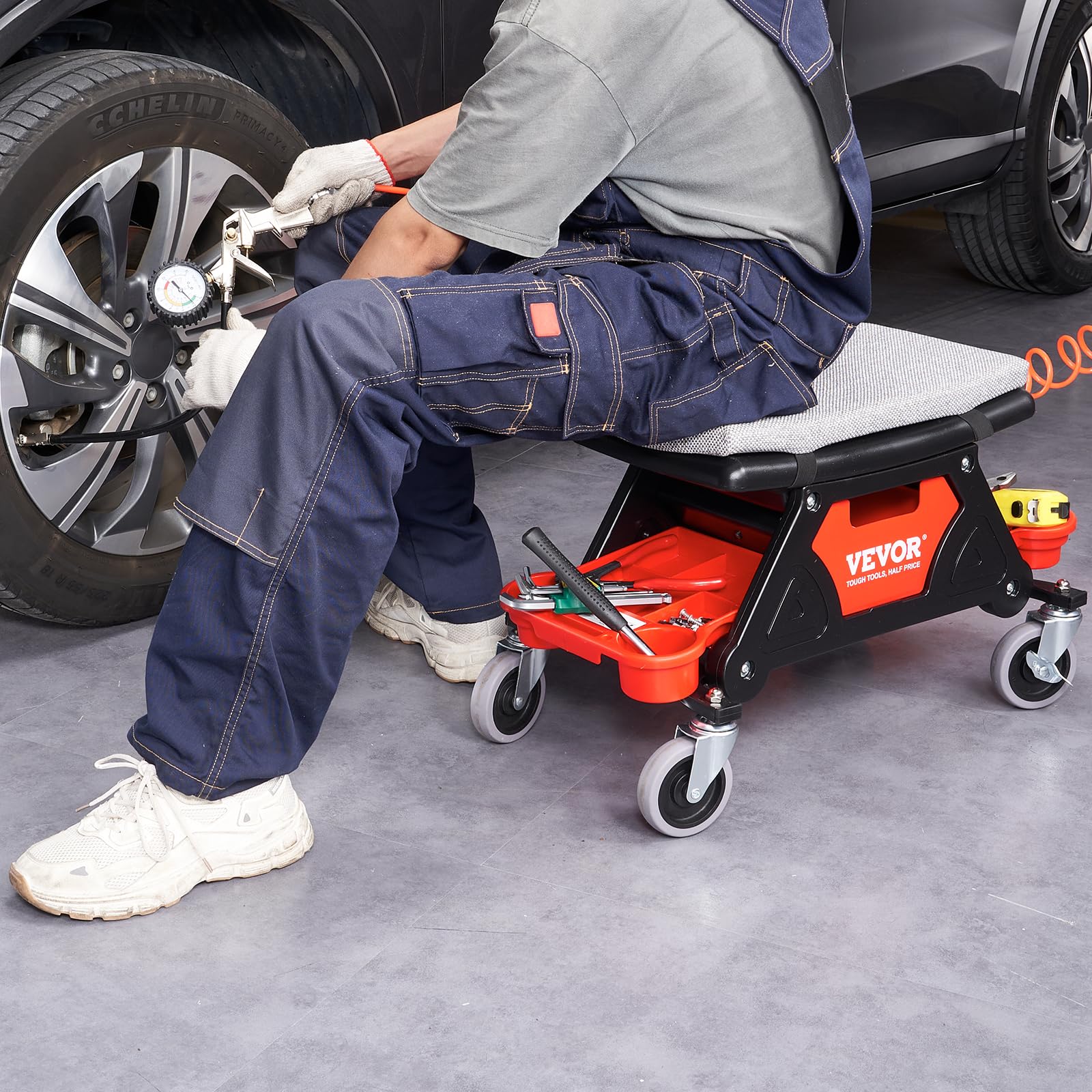 Rust-resistant construction helps the stool maintain shape and durability.