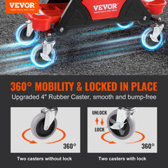 VEVOR Mechanic Stool with rugged casters for smooth movement on concrete floors.