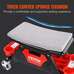 Soft cushion and curved seat from VEVOR support comfortable maintenance sessions.
