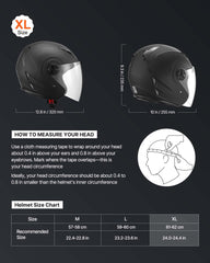 VEVOR helmet with clear visor offering wide field of view and wind protection.