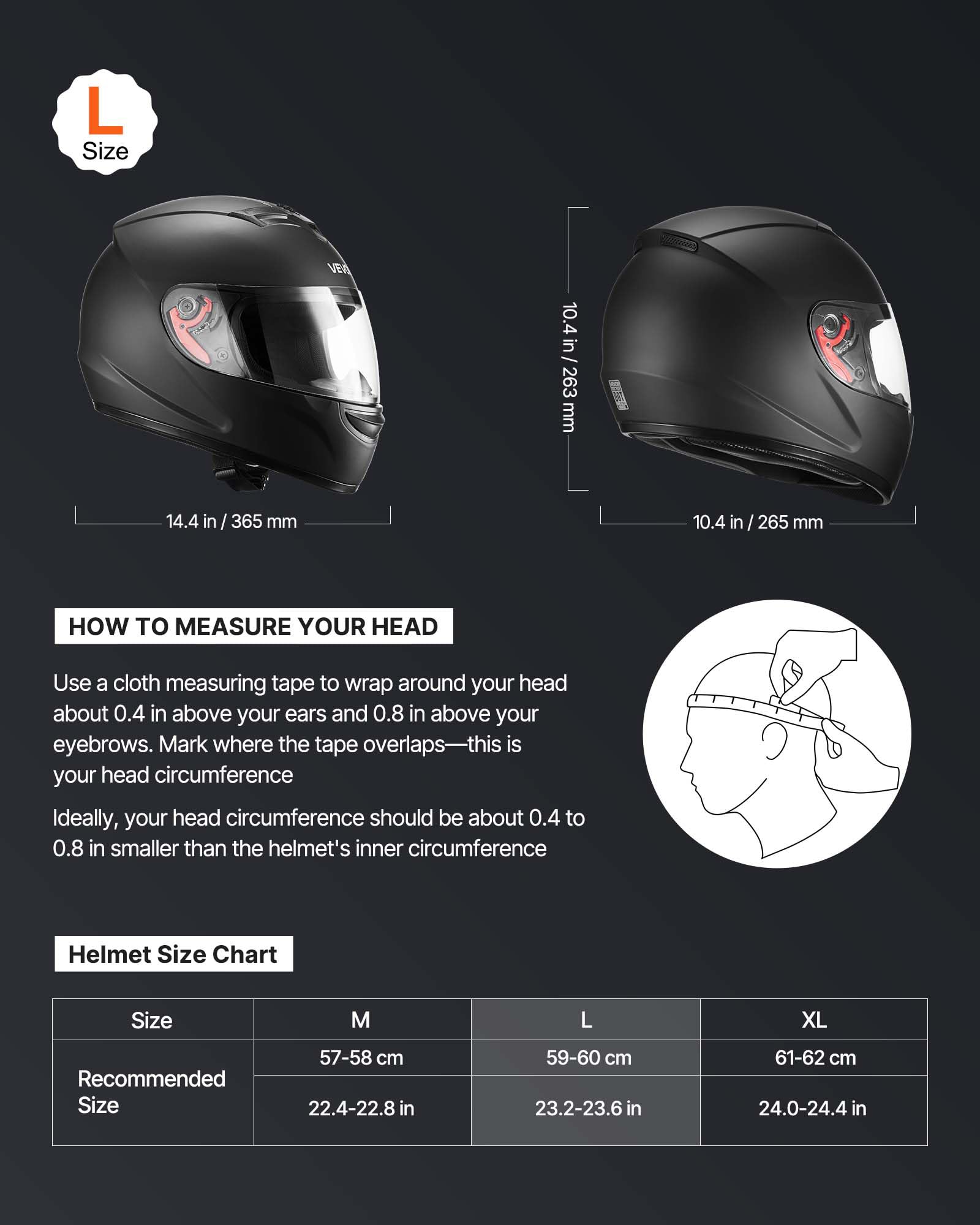 VEVOR dual-visor helmet showing clear and tinted options for varying light