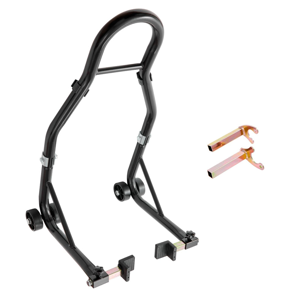 VEVOR rear wheel stand supports up to 850 lbs for heavy bike maintenance.