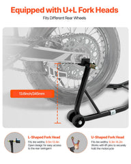 VEVOR adjustable fork heads fit multiple bikes for precise lifting.