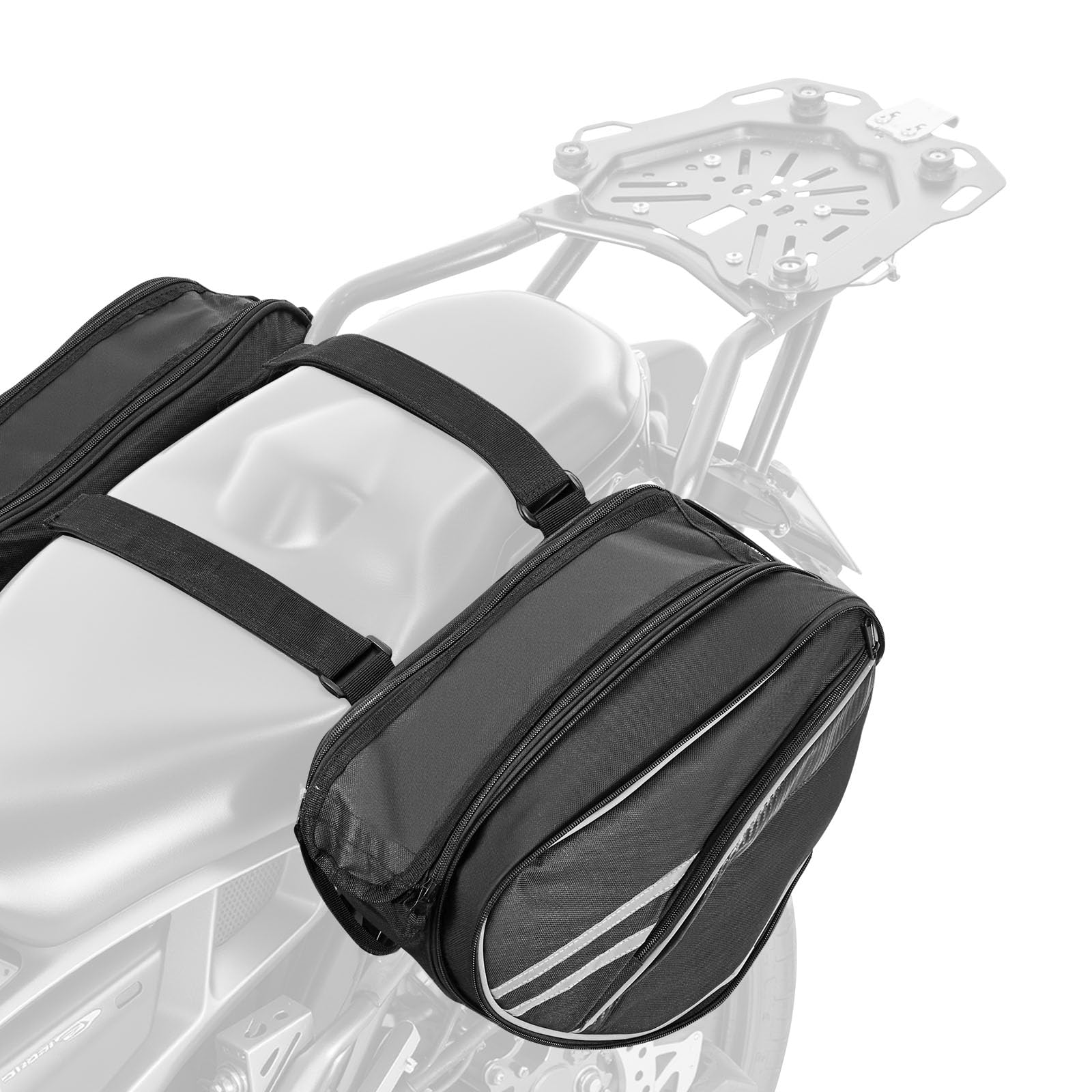 VEVOR motorcycle saddlebags mounted on rear with 30L storage ready for gear