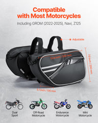 VEVOR saddlebags interior compartments keep items organized on trips