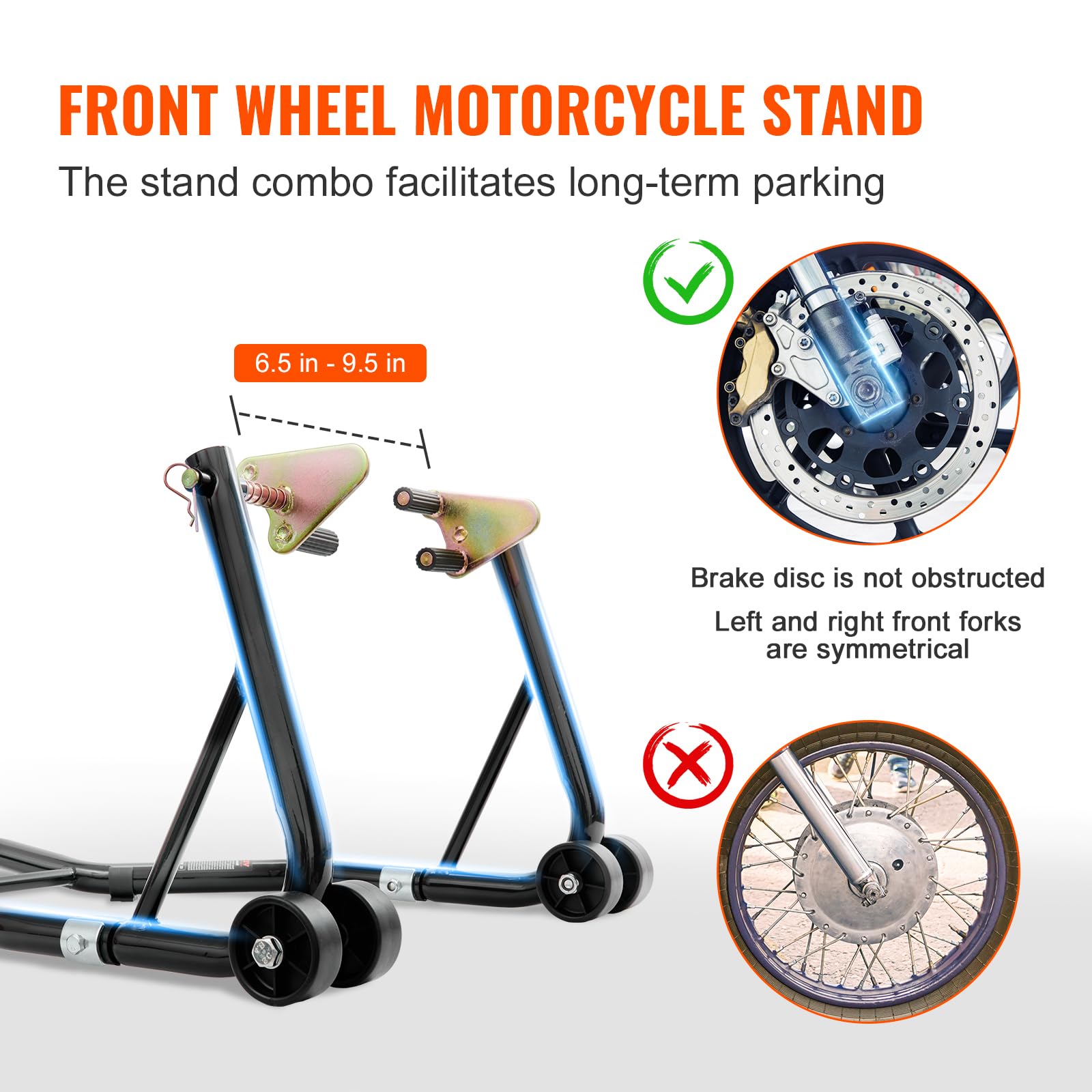 VEVOR L-shaped fork head option on the stand for versatile mounting