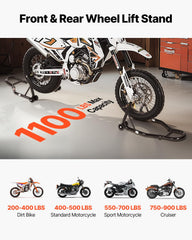 VEVOR motorcycle stand lift rear U L fork swingarm for secure rear service