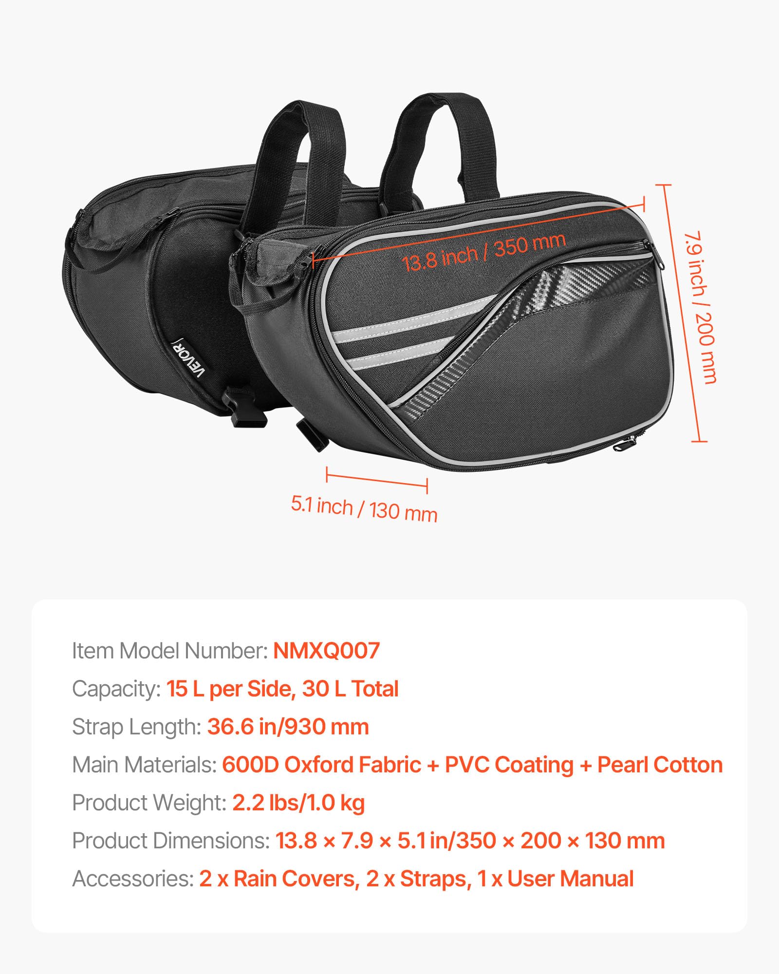 VEVOR bags mounted under rear seat for stable storage