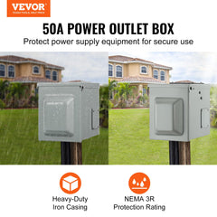 VEVOR NEMA 14-50R outdoor receptacle box with accessible door design
