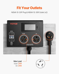 VEVOR NEMA splitter dual outlets arranged for simultaneous charging use