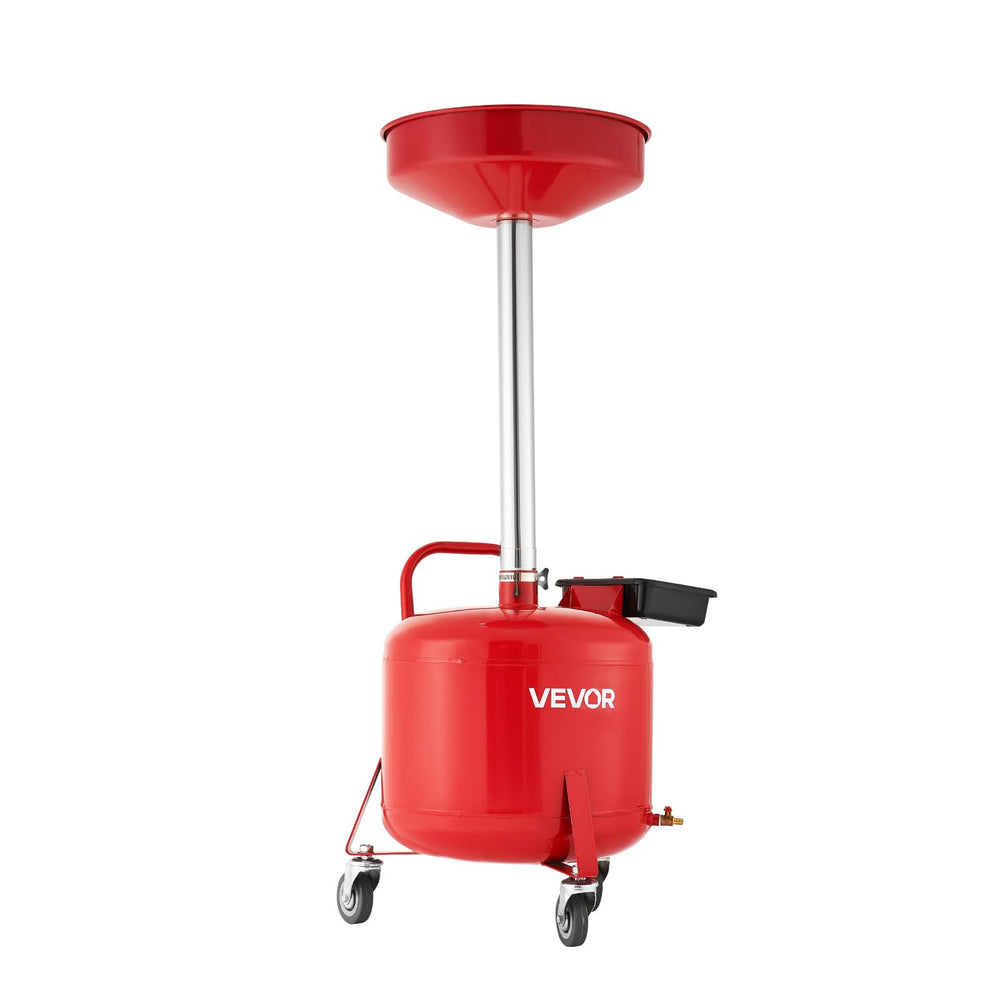 VEVOR oil drain tank with toolbox space for accessories.