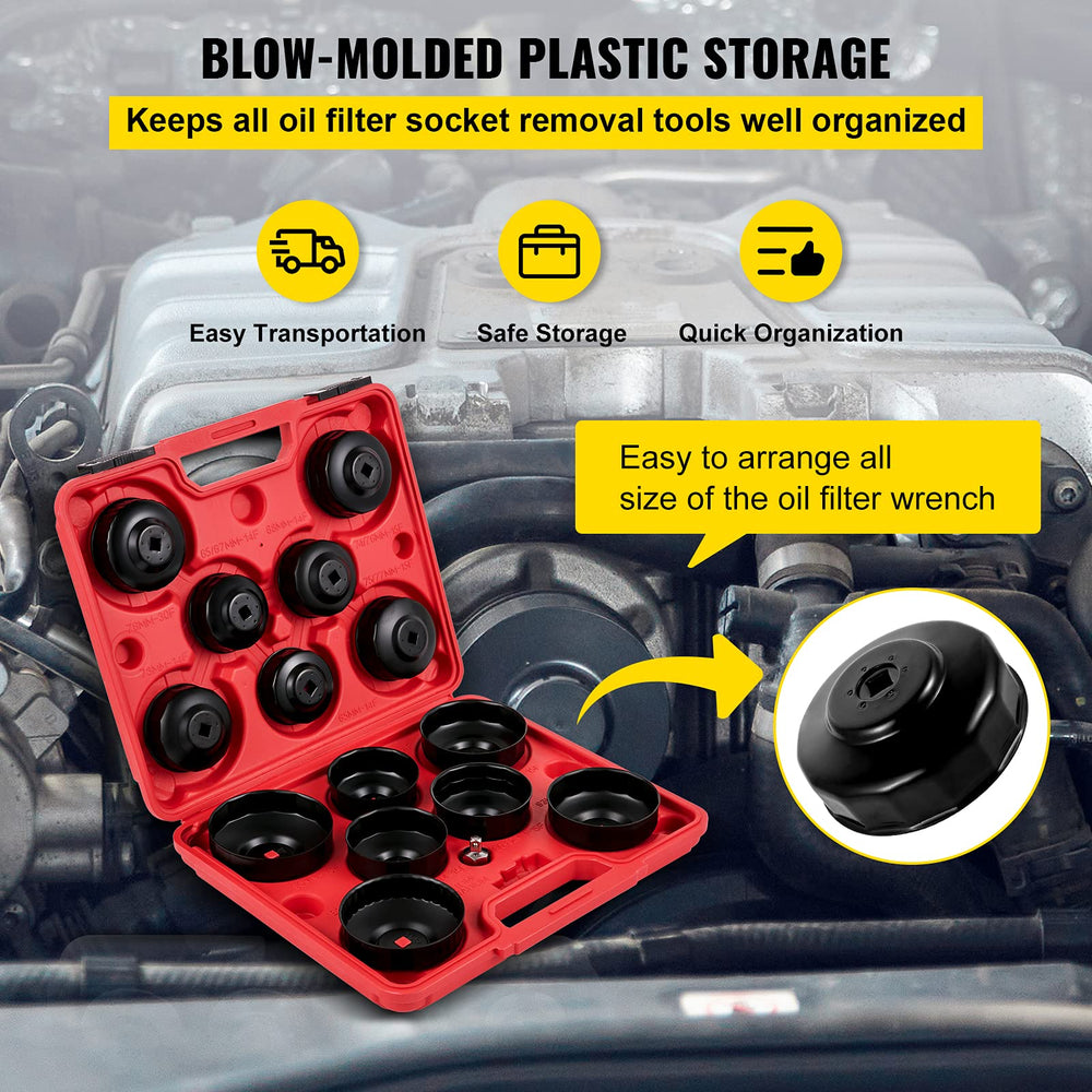 VEVOR oil filter socket 74-6mm 15F helps reach recessed filters.