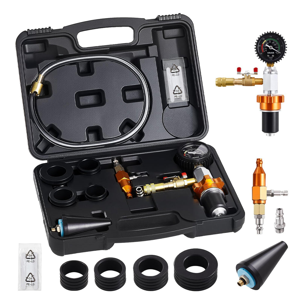 VEVOR Radiator Vacuum Refill Kit gauge shows precise vacuum levels for safe coolant fills