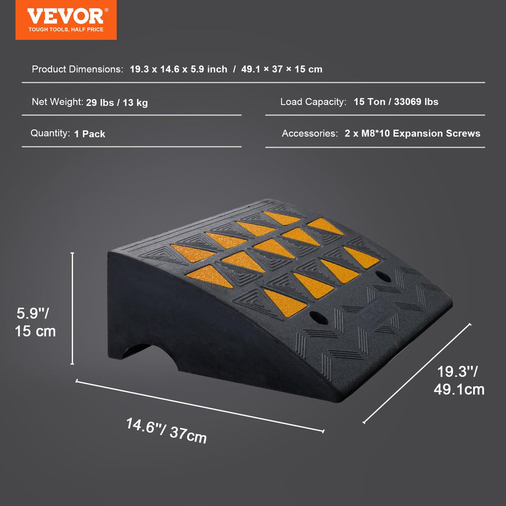 VEVOR Rubber Curb Ramp cable protection channel guards hoses and cords.