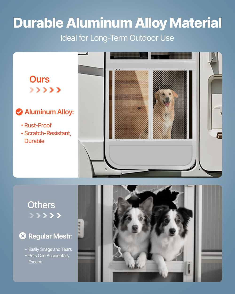 VEVOR RV screen door protector with easy installation and quick setup.
