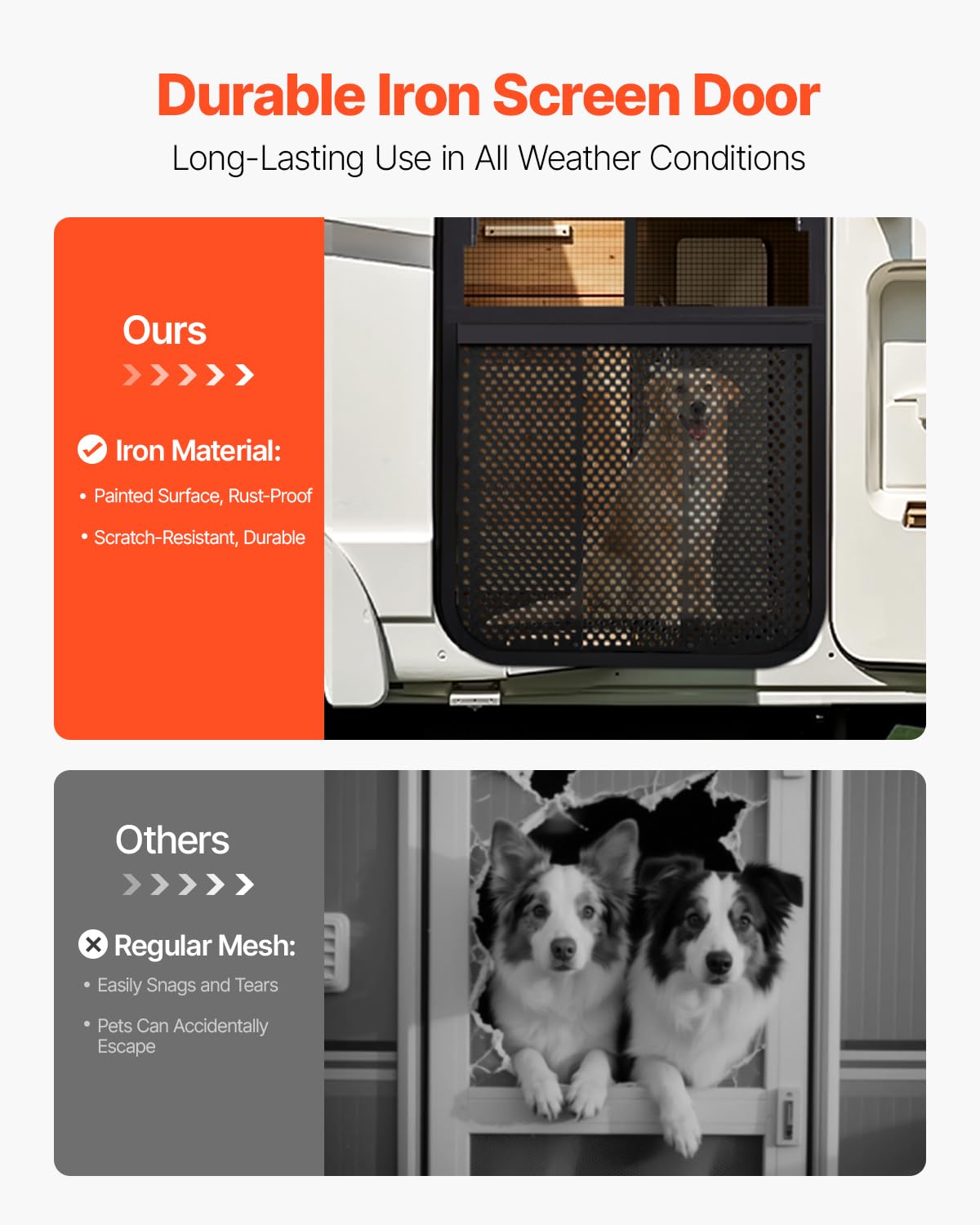 VEVOR RV screen door protector with easy installation using pre-drilled holes