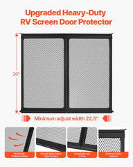 VEVOR RV screen door protector installed on a door frame