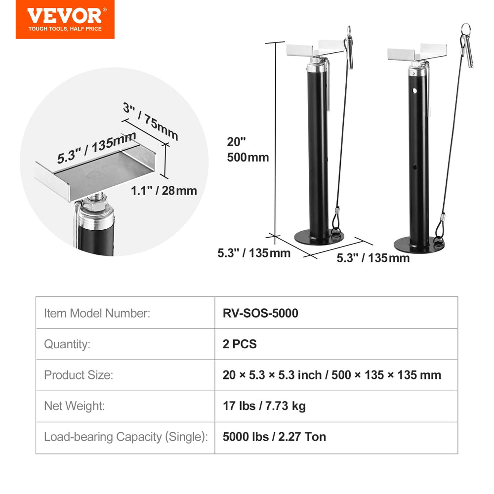 VEVOR compact, lightweight jacks easy to store