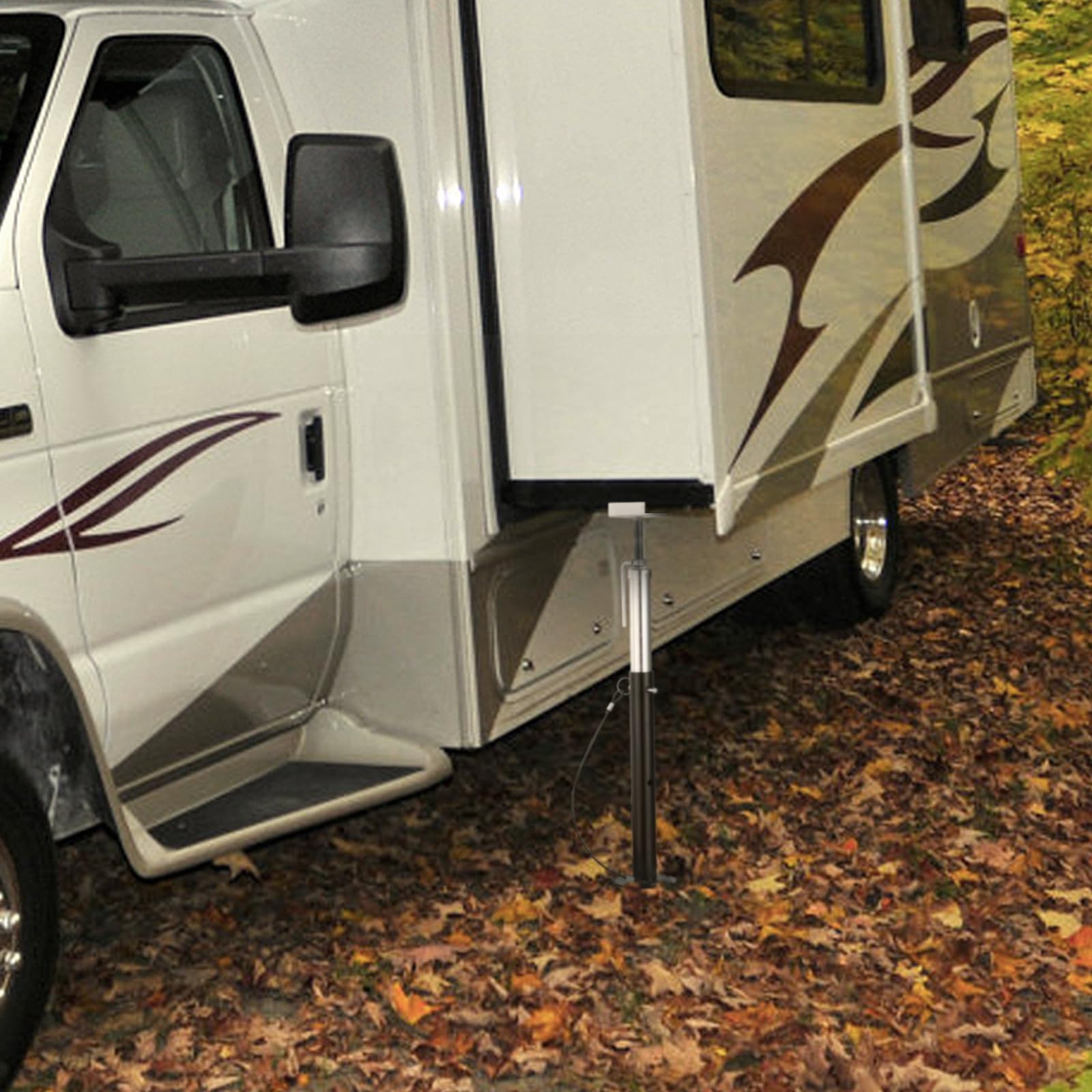 VEVOR stabilizers in use beside a parked camper