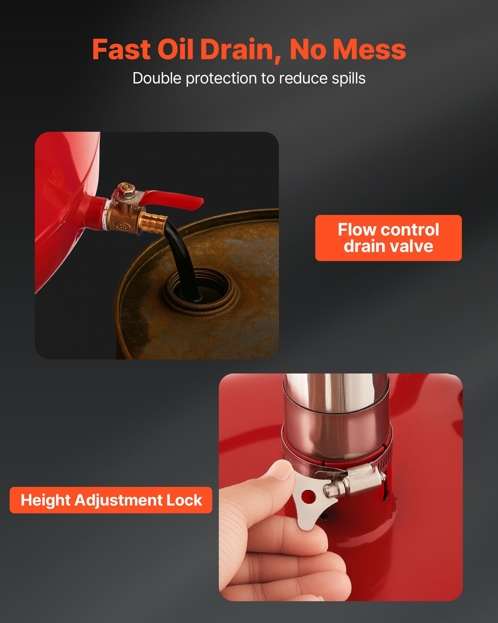 VEVOR extra sealing tape and clamps for leak protection and control.