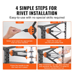 VEVOR semi-auto retraction design speeds installation and reduces manual effort.