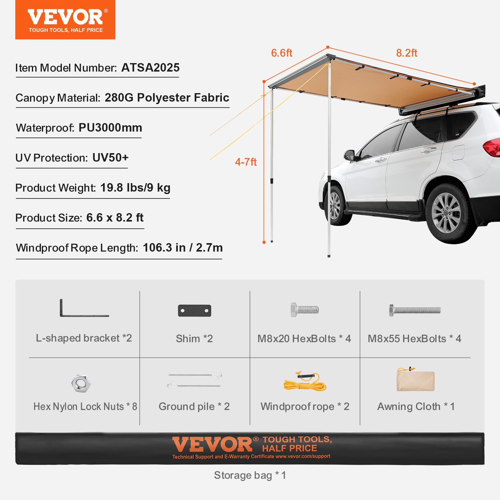 VEVOR Side walls provide privacy and extended shade