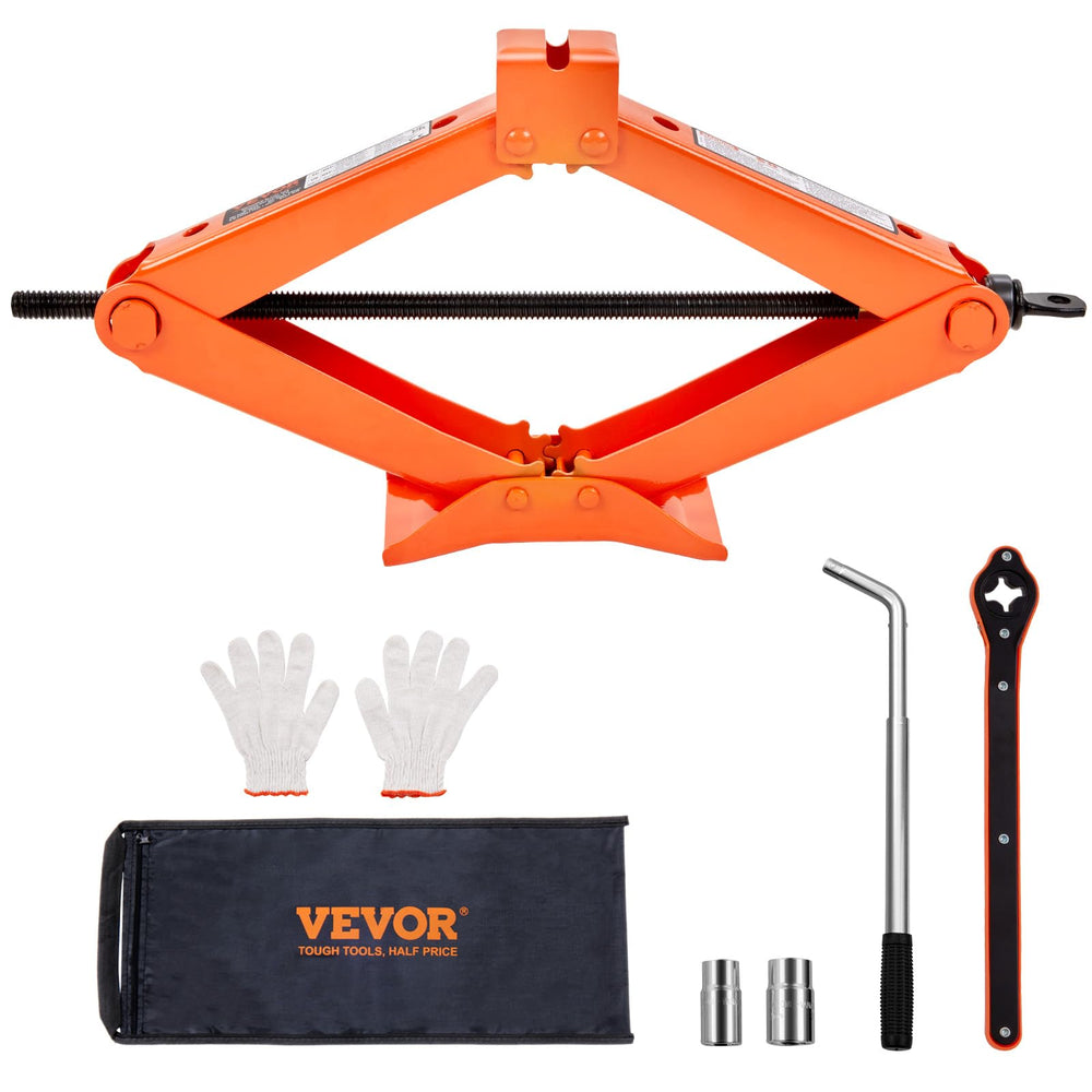 VEVOR scissor jack 2.5-ton lifting range supports versatile vehicle lifts