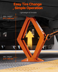 VEVOR scissor jack 360-degree top head for precise positioning