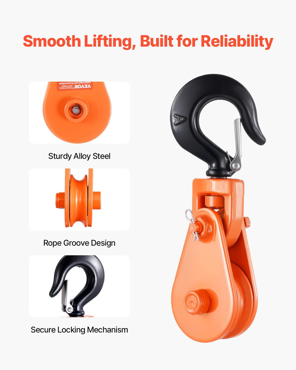 VEVOR alloy steel construction delivering durability for demanding recovery tasks.
