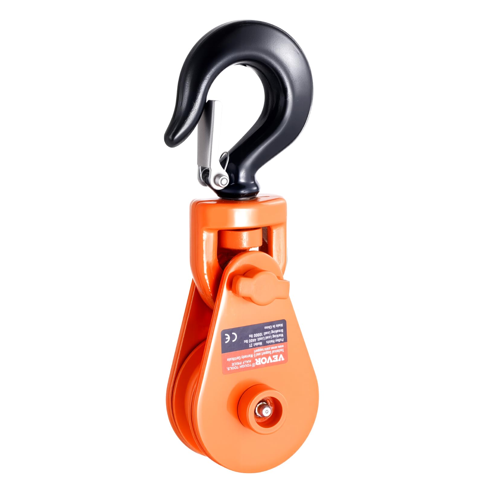 VEVOR snatch block prepared for rugged environments on tow trucks.