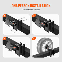 VEVOR spare tire carrier with bolt-inclined protrusion for secure hold.