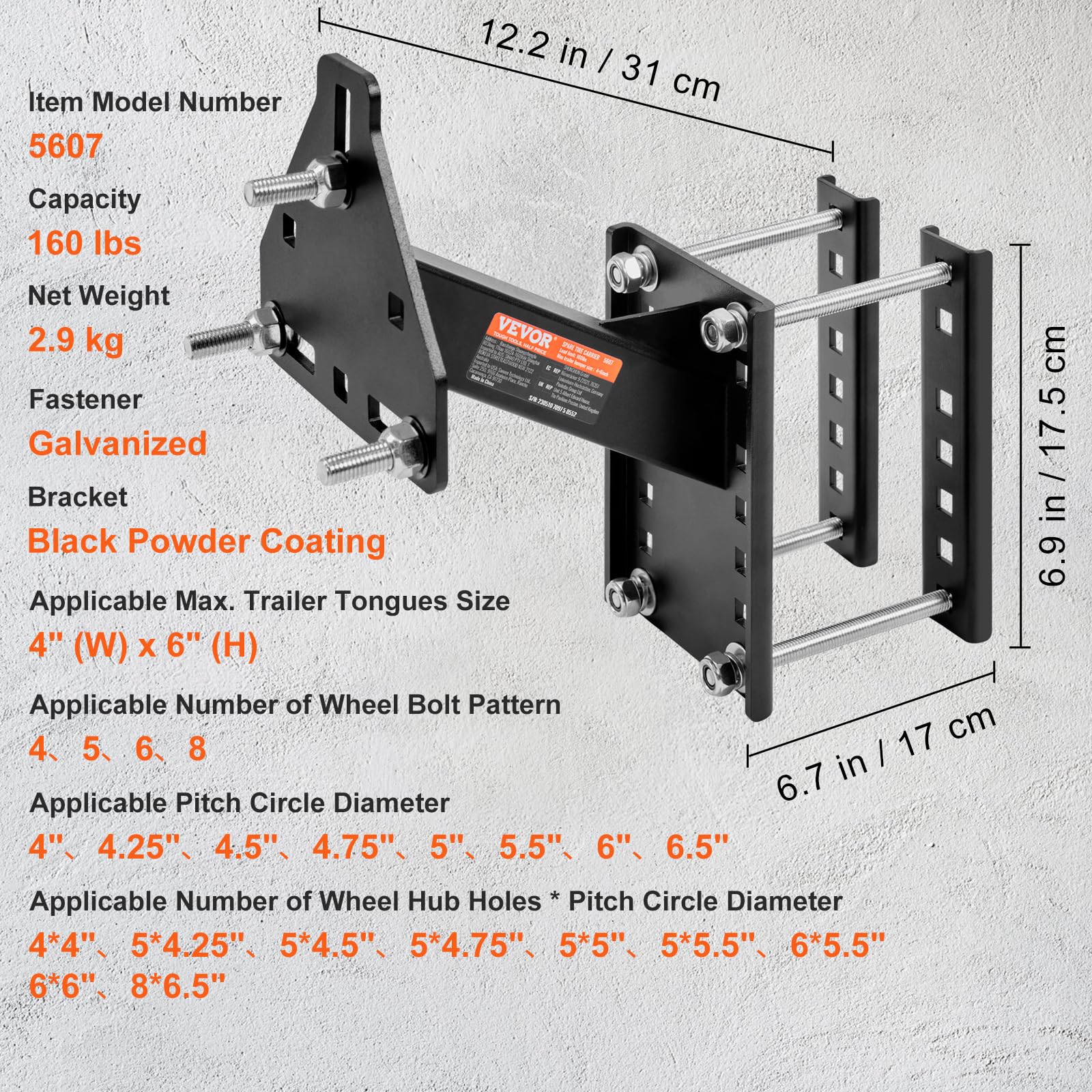 VEVOR marine trailer compatibility highlights tongue-fit for watercraft hauls.
