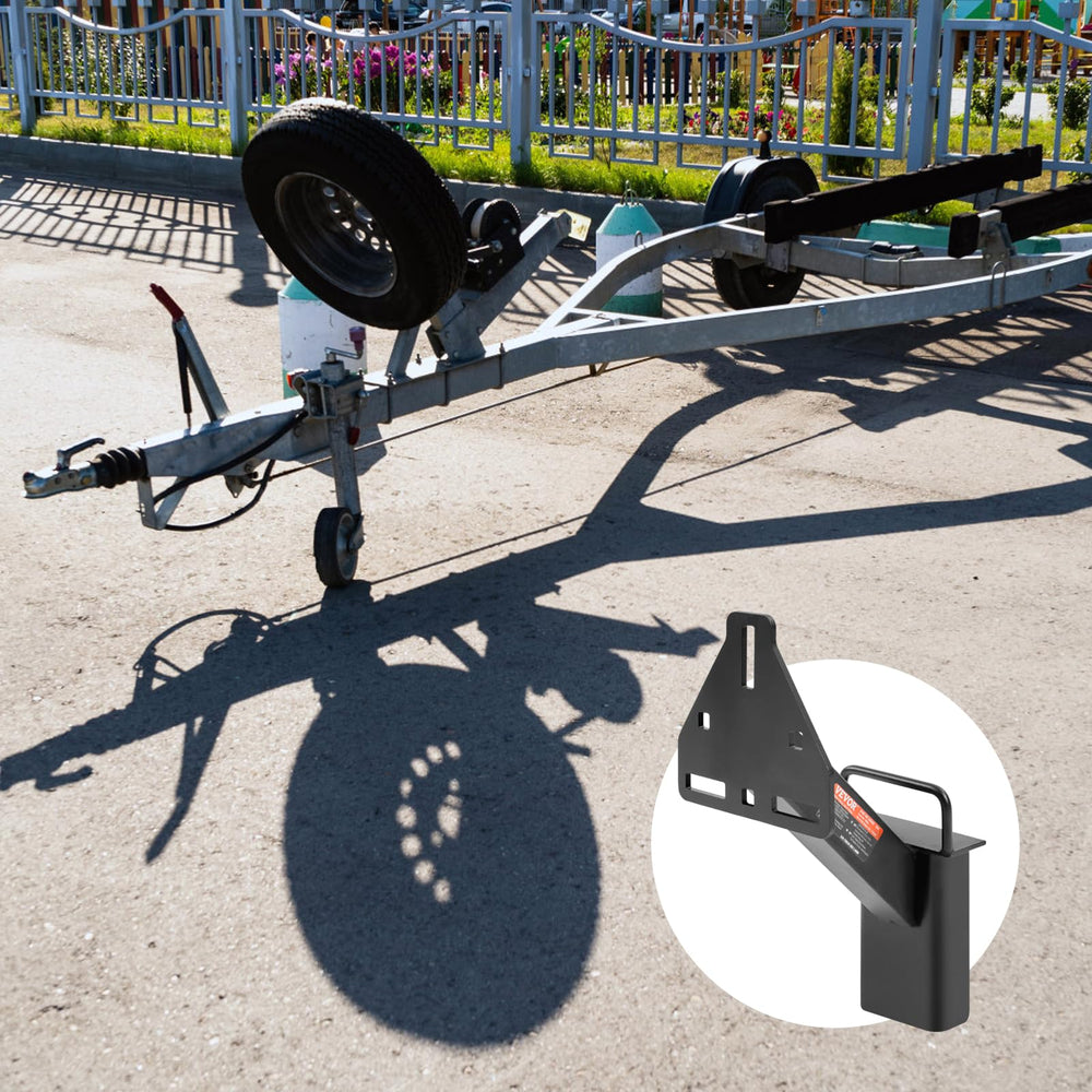 VEVOR spare tire carrier on marine trailer, designed for outdoor use.