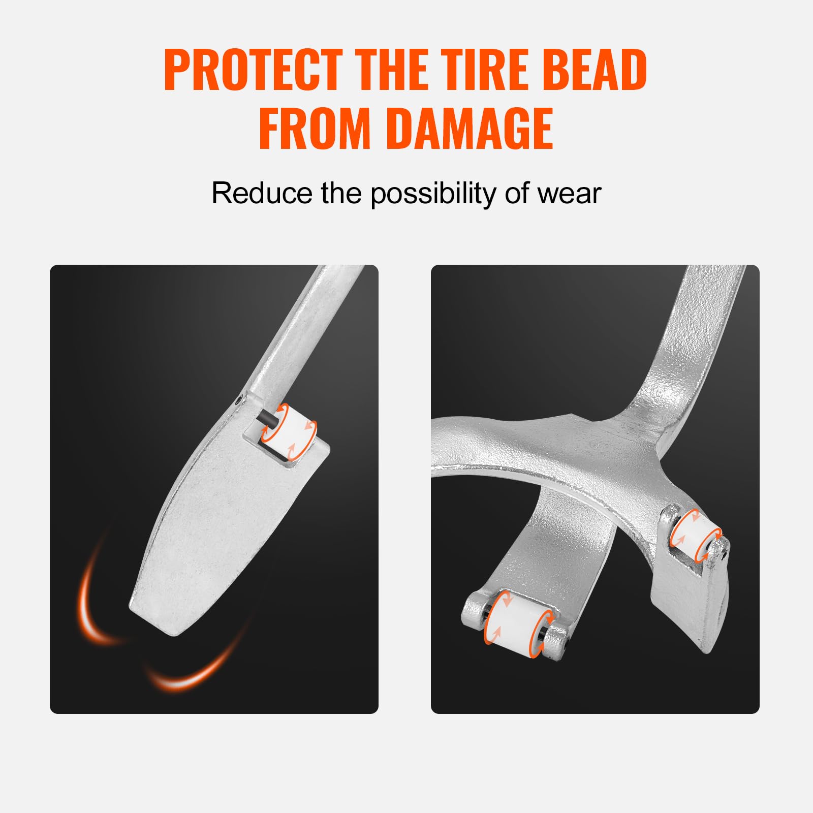 Rugged carbon steel construction of the VEVOR tire tool set.