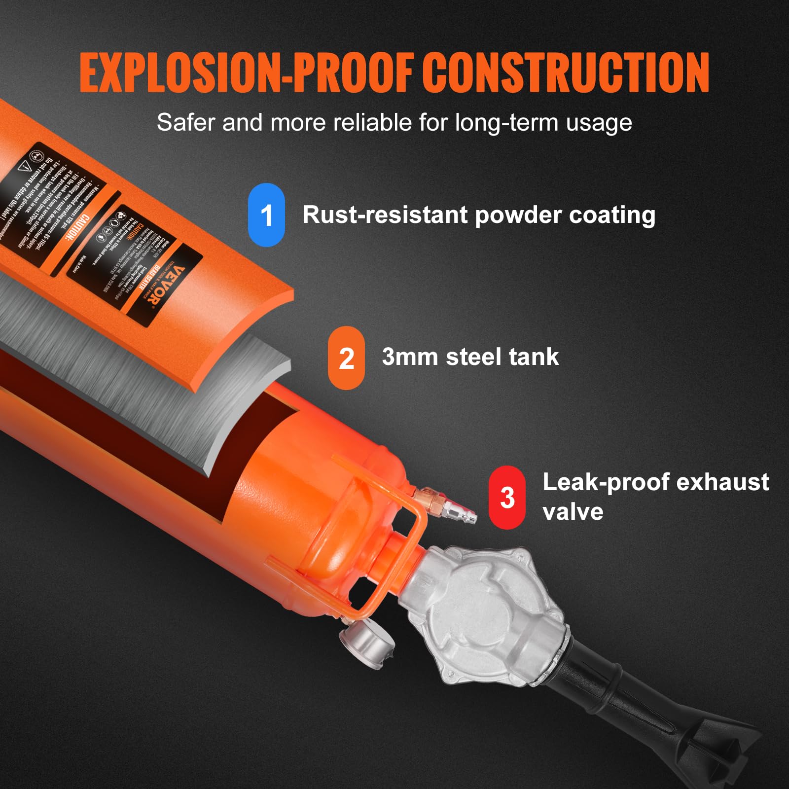 VEVOR Tire Seater ergonomic handle for comfortable, steady operation.