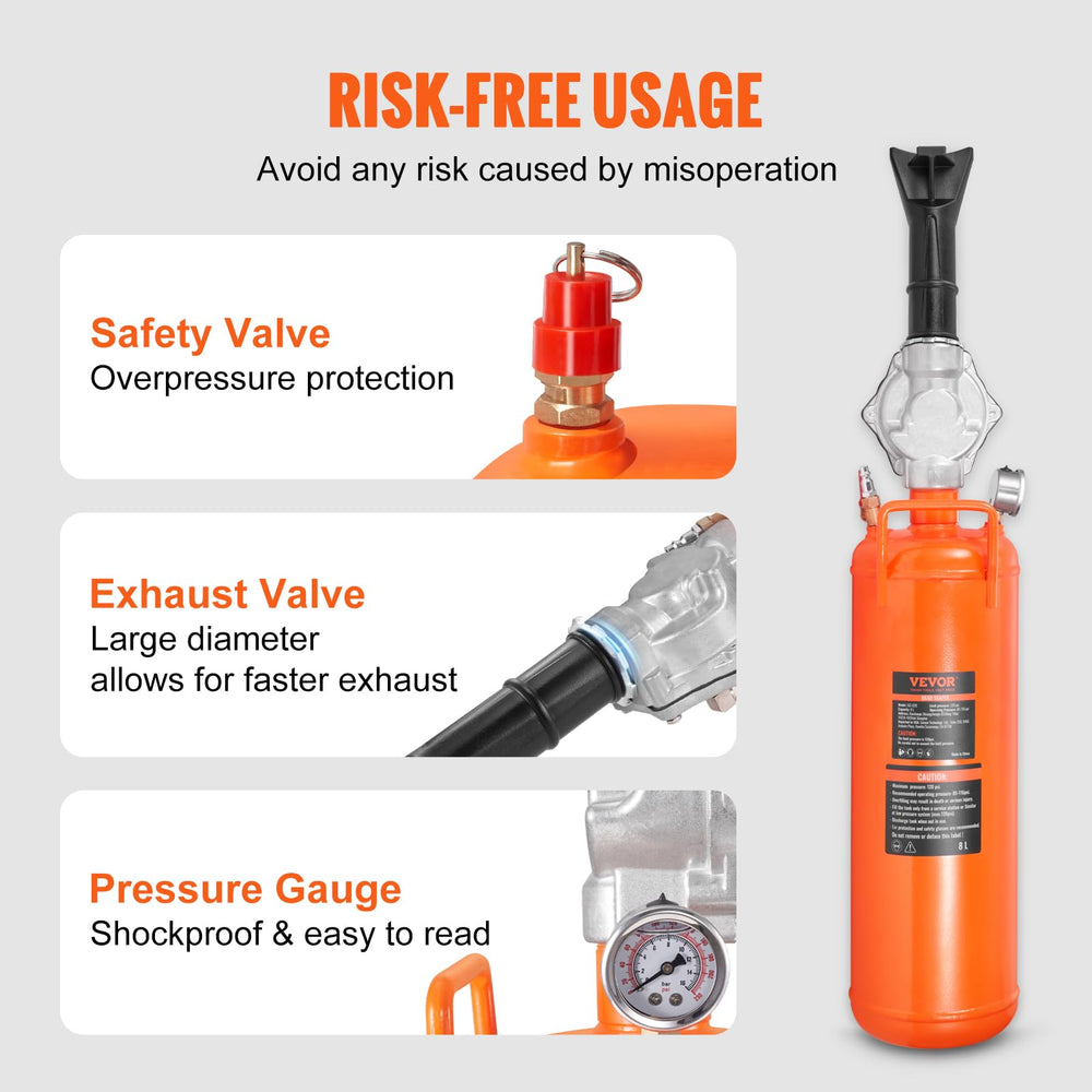 VEVOR Tire Seater built-in safety valve helps prevent over-pressurization.