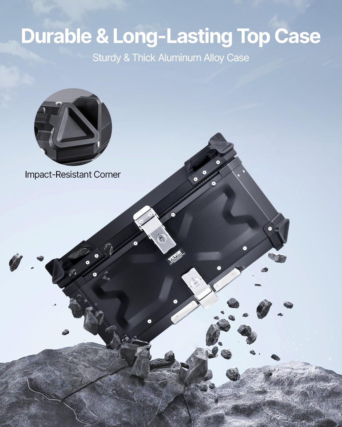 VEVOR top-case interior with removable leather padding for protection