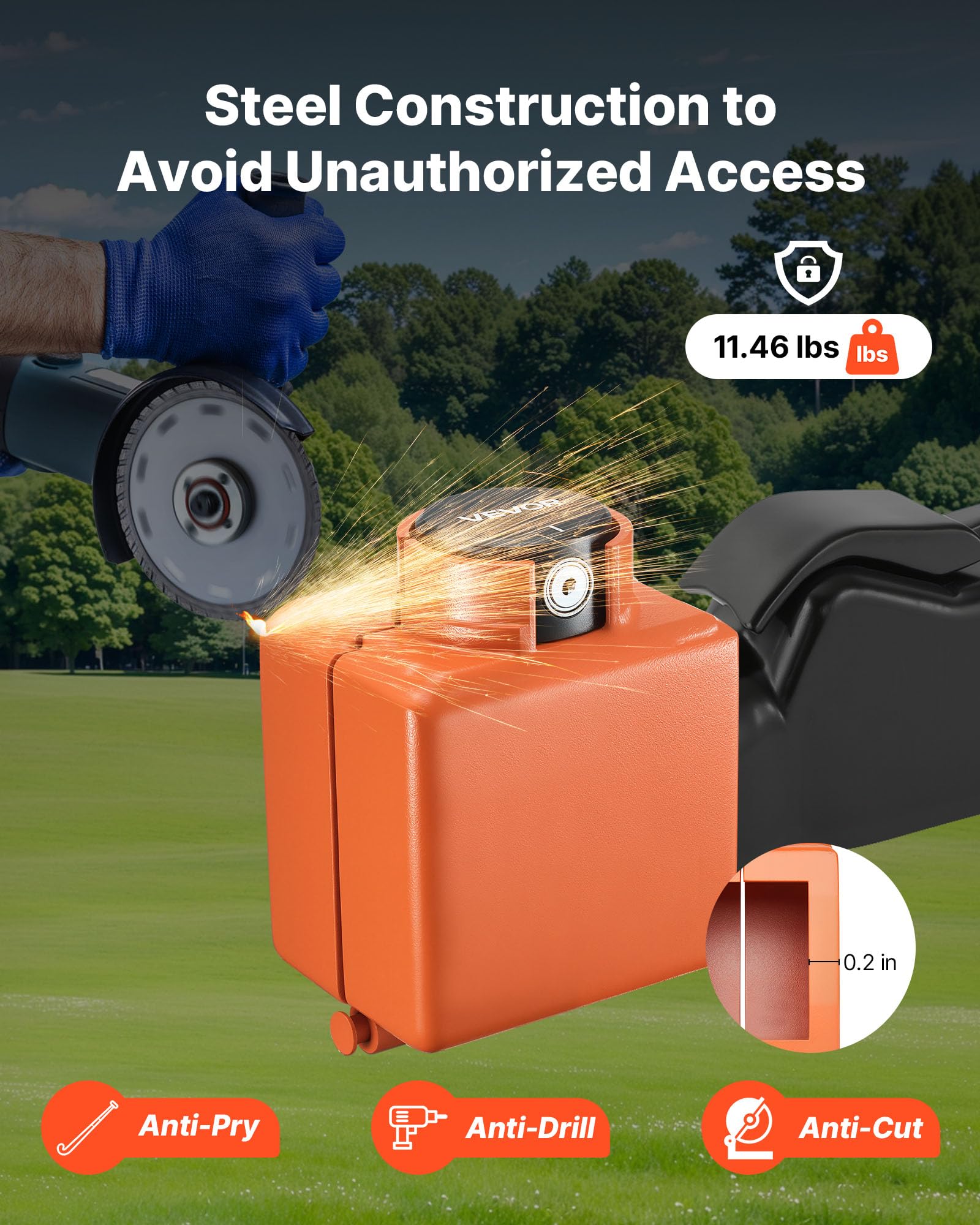 VEVOR heavy-duty trailer lock resists rust and tampering for peace of mind.